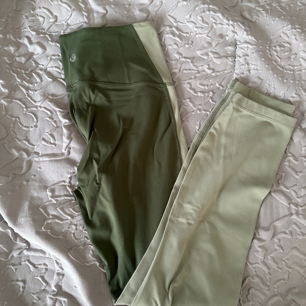 lululemon athletica Two-Tone Olive & Sage Leggings